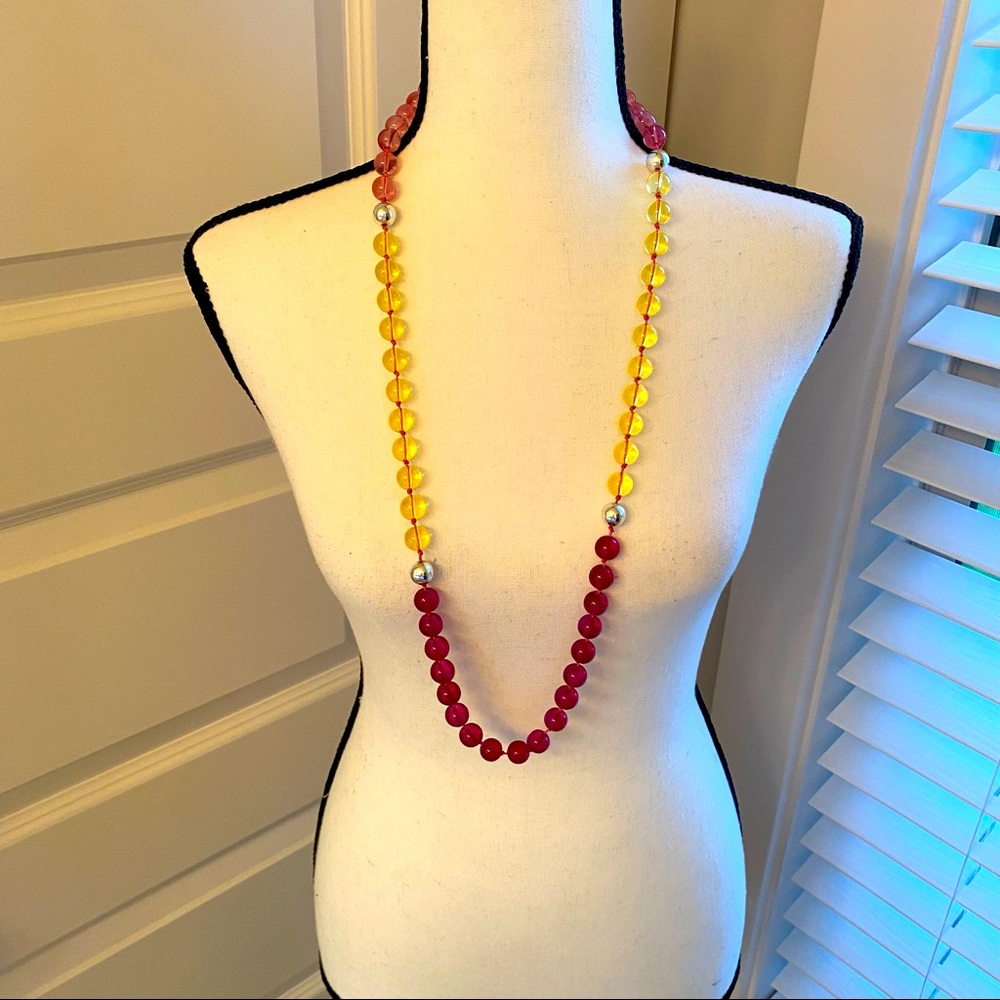 Robert Rose|| Pink/yellow/magenta/silver necklace